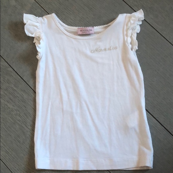 MonnaLisa Tops - Monnalisa white t shirt size 2